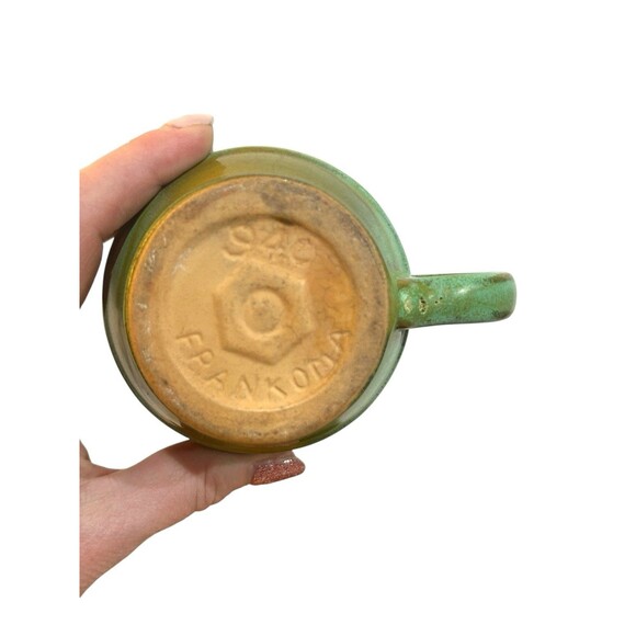 Frankoma Pottery Prairie Green Wagon Wheel Tea Cup Saucer Set of 3 94C 94E READ - Picture 2 of 9